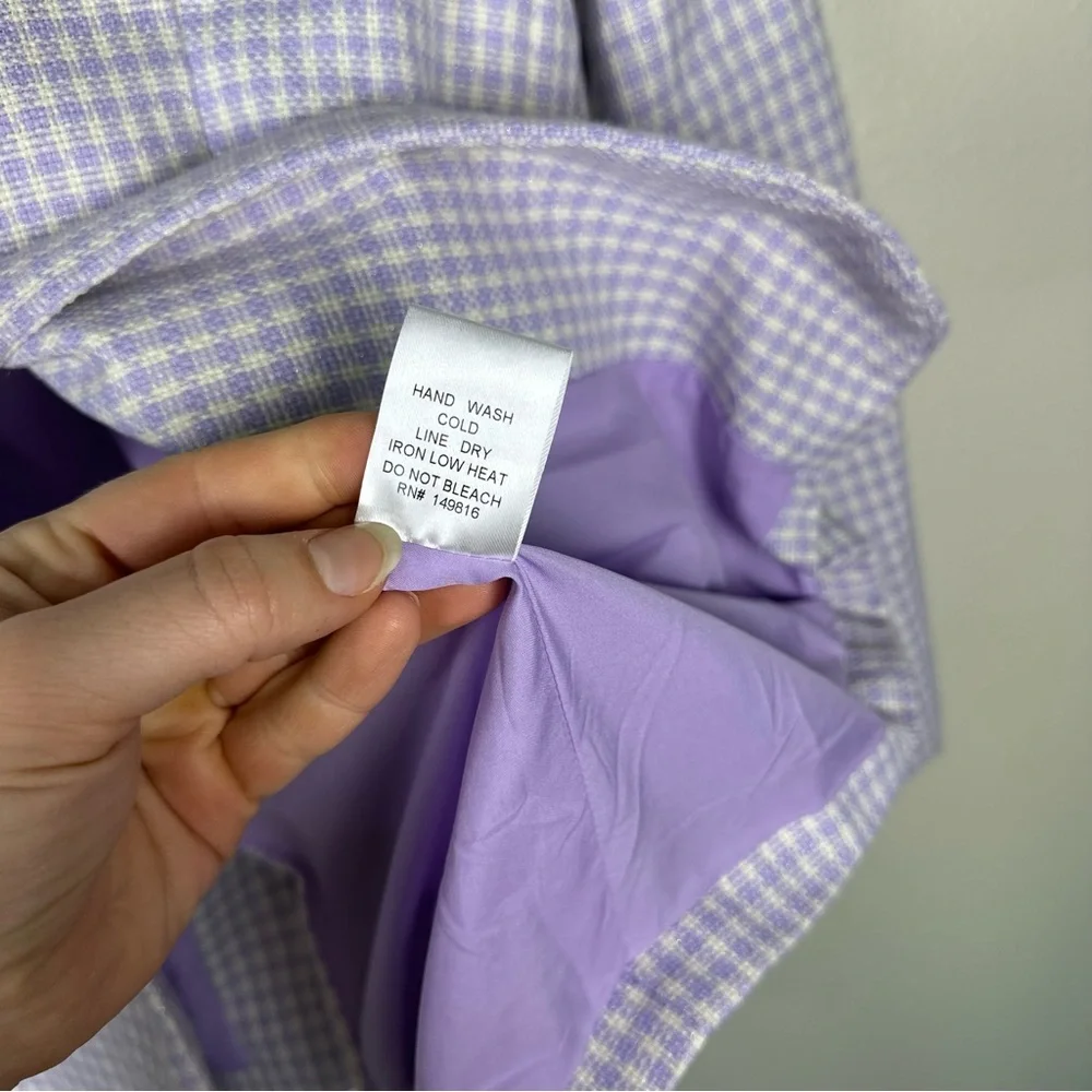 FORE Metallic Preppy Women's M Purple Checkered Coquette Single Breasted Blazer - Picture 5 of 7